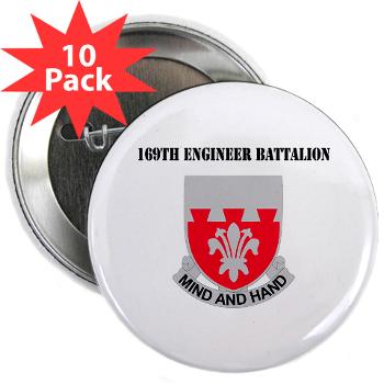 169EB - M01 - 01 - DUI - 169th Engineer Battalion with Text - 2.25" Button (10 pack)