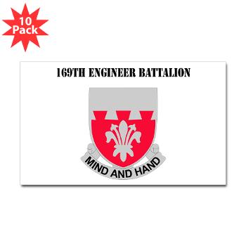 169EB - M01 - 01 - DUI - 169th Engineer Battalion with Text - Sticker (Rectangle 10 pk)