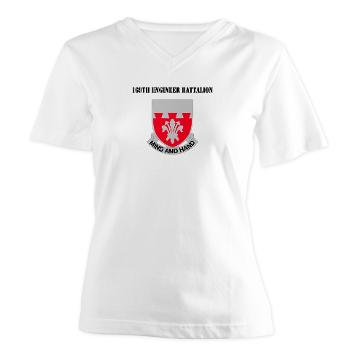 169EB - A01 - 04 - DUI - 169th Engineer Battalion with Text - Women's V-Neck T-Shirt