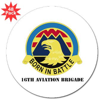 16AB - M01 - 01 - DUI - 16th Aviation Brigade with Text - 3" Lapel Sticker (48 pk) - Click Image to Close