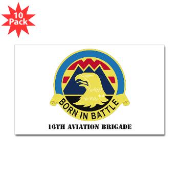16AB - M01 - 01 - DUI - 16th Aviation Brigade with Text - Sticker (Rectangle 10 pk)