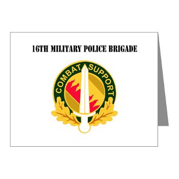 16MPB - M01 - 02 - DUI - 16th Military Police Brigade with Text - Note Cards (Pk of 20) - Click Image to Close