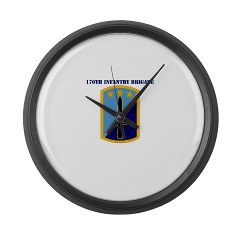170IB - M01 - 03 - DUI-170th Infantry Brigade with Text - Large Wall Clock