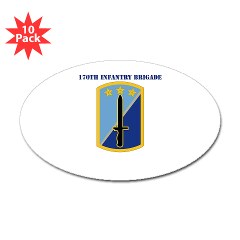 170IB - M01 - 01 - SSI - 170th Infantry Brigade with Text - Sticker (Oval 10 pk)