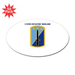170IB - M01 - 01 - SSI - 170th Infantry Brigade with Text - Sticker (Oval 50 pk)