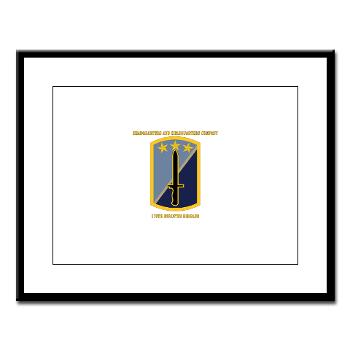 170IBHHC - M01 - 02 - HHC - 170th Infantry Bde with Text Large Framed Print