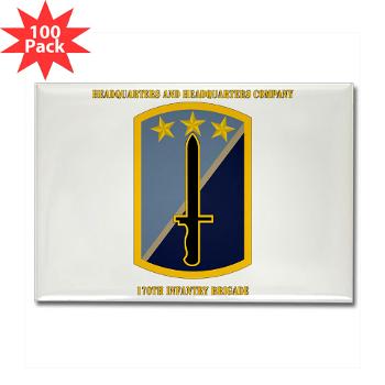 170IBHHC - M01 - 01 - HHC - 170th Infantry Bde with Text Rectangle Magnet (100 pack) - Click Image to Close