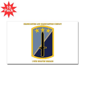 170IBHHC - M01 - 01 - HHC - 170th Infantry Bde with Text Sticker (Rectangle 10 pk)