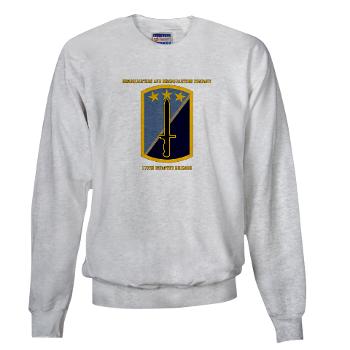 170IBHHC - A01 - 03 - HHC - 170th Infantry Bde with Text Sweatshirt - Click Image to Close