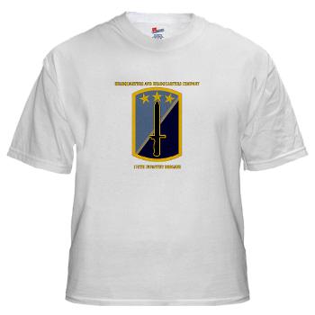 170IBHHC - A01 - 04 - HHC - 170th Infantry Bde with Text White T-Shirt - Click Image to Close