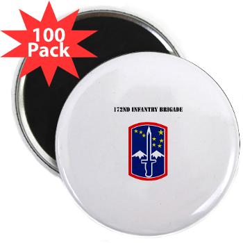 172IB - M01 - 01 - SSI - 172nd Infantry Brigade with text 2.25" Magnet (100 pack)