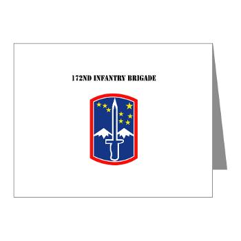 172IB - M01 - 02 - SSI - 172nd Infantry Brigade with text Note Cards (Pk of 20)