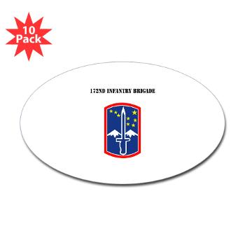 172IB - M01 - 01 - SSI - 172nd Infantry Brigade with text Sticker (Oval 10 pk)