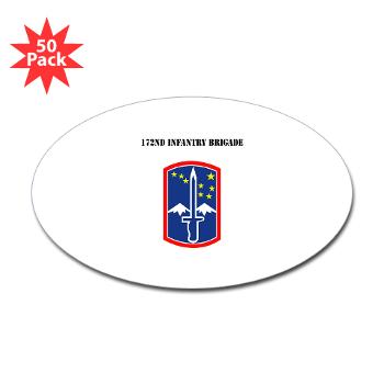 172IB - M01 - 01 - SSI - 172nd Infantry Brigade with text Sticker (Oval 50 pk)