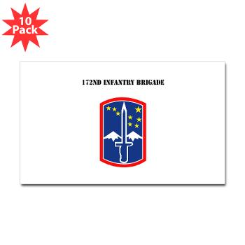 172IB - M01 - 01 - SSI - 172nd Infantry Brigade with text Sticker (Rectangle 10 pk)