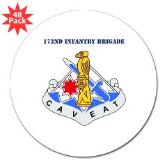 172IB - M01 - 01 - DUI - 172nd Infantry Brigade with Text 3" Lapel Sticker (48 pk)