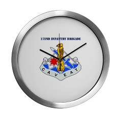 172IB - M01 - 03 - DUI - 172nd Infantry Brigade with Text Modern Wall Clock