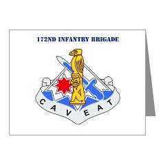 172IB - M01 - 02 - DUI - 172nd Infantry Brigade with Text Note Cards (Pk of 20)