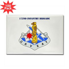 172IB - M01 - 01 - DUI - 172nd Infantry Brigade with Text Rectangle Magnet (100 pack)