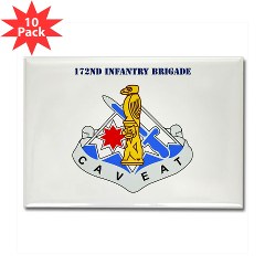 172IB - M01 - 01 - DUI - 172nd Infantry Brigade with Text Rectangle Magnet (10 pack)