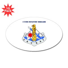 172IB - M01 - 01 - DUI - 172nd Infantry Brigade with Text Sticker (Oval 10 pk)