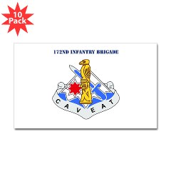 172IB - M01 - 01 - DUI - 172nd Infantry Brigade with Text Sticker (Rectangle 10 pk)