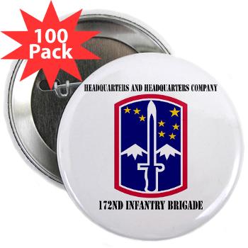 172IBHHC - M01 - 01 - HHC - 172nd Infantry Brigade with Text - 2.25" Button (100 pack) - Click Image to Close