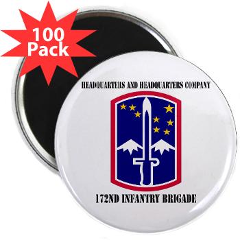 172IBHHC - M01 - 01 - HHC - 172nd Infantry Brigade with Text - 2.25 Magnet (100 pack) - Click Image to Close