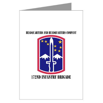 172IBHHC - M01 - 02 - HHC - 172nd Infantry Brigade with Text - Greeting Cards (Pk of 10) - Click Image to Close