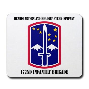 172IBHHC - M01 - 03 - HHC - 172nd Infantry Brigade with Text - Mousepad