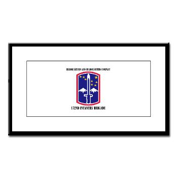 172IBHHC - M01 - 02 - HHC - 172nd Infantry Brigade with Text - Small Framed Print