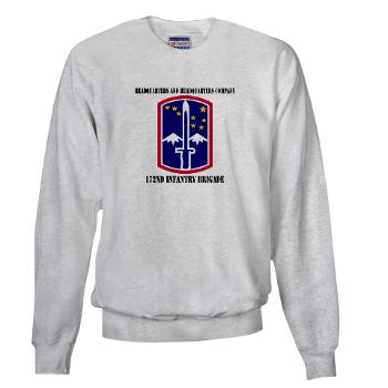 172IBHHC - A01 - 03 - HHC - 172nd Infantry Brigade with Text - Sweatshirt - Click Image to Close