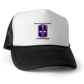 172IBHHC - A01 - 02 - HHC - 172nd Infantry Brigade with Text - Trucker Hat - Click Image to Close