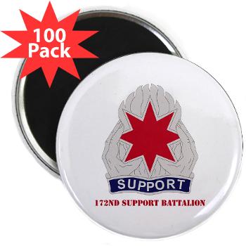 172SB - M01 - 01 - DUI - 172nd Support Battalion with Text - 2.25" Magnet (100 pack) - Click Image to Close