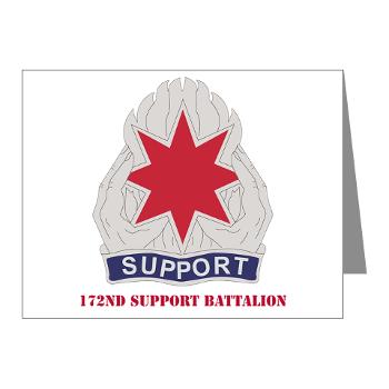 172SB - M01 - 02 - DUI - 172nd Support Battalion with Text - Note Cards (Pk of 20)