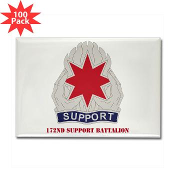 172SB - M01 - 01 - DUI - 172nd Support Battalion with Text - Rectangle Magnet (100 pack)