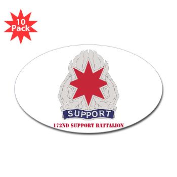172SB - M01 - 01 - DUI - 172nd Support Battalion with Text - Sticker (Oval 10 pk)