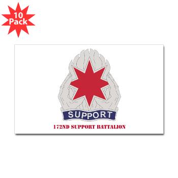 172SB - M01 - 01 - DUI - 172nd Support Battalion with Text - Sticker (Rectangle 10 pk)