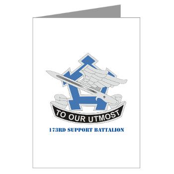 173SB - M01 - 02 - DUI - 173rd Support Battalion with Text - Greeting Cards (Pk of 10)