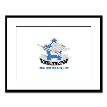 173SB - M01 - 02 - DUI - 173rd Support Battalion with Text - Large Framed Print