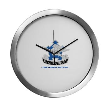 173SB - M01 - 03 - DUI - 173rd Support Battalion with Text - Modern Wall Clock