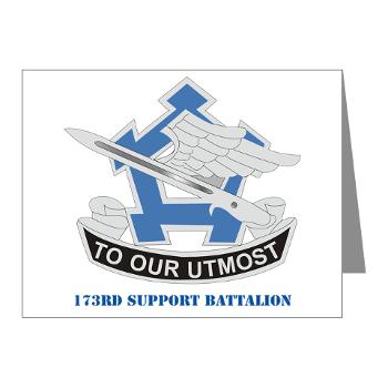 173SB - M01 - 02 - DUI - 173rd Support Battalion with Text - Note Cards (Pk of 20)