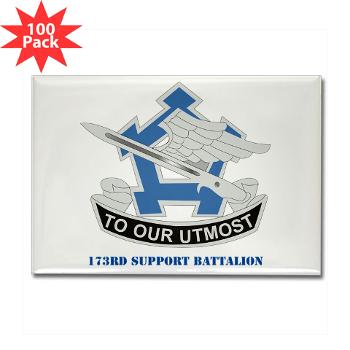 173SB - M01 - 01 - DUI - 173rd Support Battalion with Text - Rectangle Magnet (100 pack)
