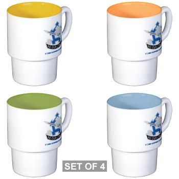 173SB - M01 - 03 - DUI - 173rd Support Battalion with Text - Stackable Mug Set (4 mugs)