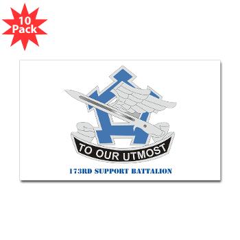 173SB - M01 - 01 - DUI - 173rd Support Battalion with Text - Sticker (Rectangle 10 pk)