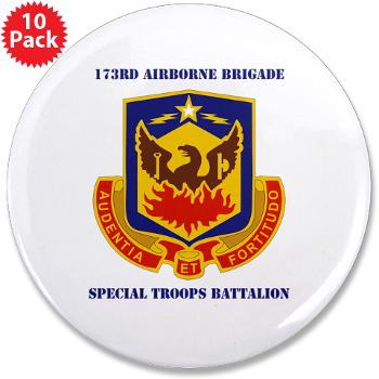 173STB - M01 - 01 - DUI - 173rd Special Troops Battalion with Text - 3.5" Button (10 pack)