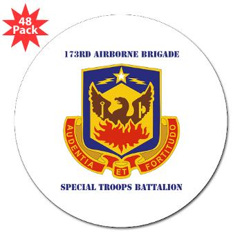 173STB - M01 - 01 - DUI - 173rd Special Troops Battalion with Text - 3" Lapel Sticker (48 pk)