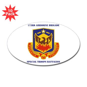 173STB - M01 - 01 - DUI - 173rd Special Troops Battalion with Text - Sticker (Oval 10 pk)