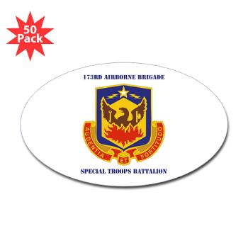 173STB - M01 - 01 - DUI - 173rd Special Troops Battalion with Text - Sticker (Oval 50 pk)