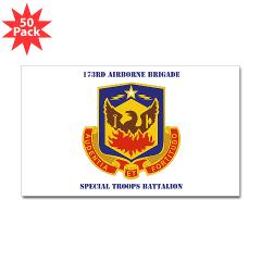 173STB - M01 - 01 - DUI - 173rd Special Troops Battalion with Text - Sticker (Rectangle 50 pk)